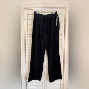 Sport by Design Velour Pants Black Women's Large 80% Cotton / 20% Polyester NWT